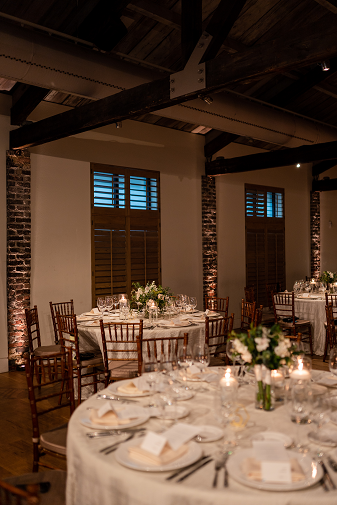 Cannon Green indoor candlelit reception