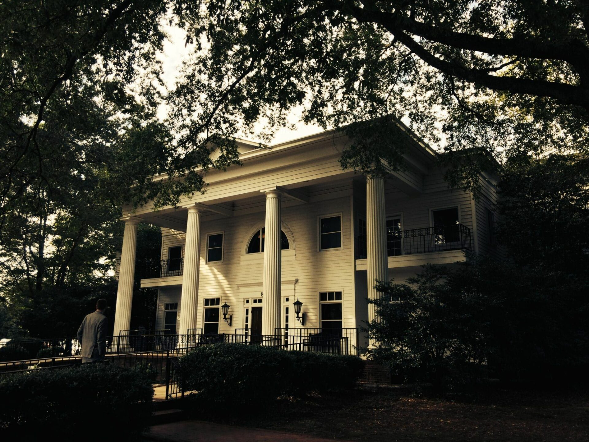 A large white house with columns in North Carolina.