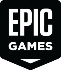 corporate-client-epic-games-logo Epic Games logo featuring the words "EPIC" in bold uppercase letters above "GAMES" on a black, downward-pointing shield-shaped background.