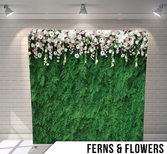 ferns and flowers backdrop