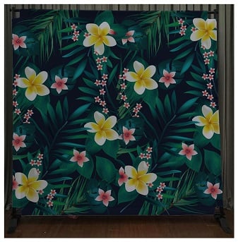 tropical flower photo booth backdrop